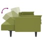 Divano Letto 2 Posti 2 Cuscini Poggiapiedi Verde Chiaro Velluto Divano Letto 2 Posti 2 Cuscini Poggiapiedi Verde Chiaro Velluto