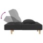 Divano Letto 2 Posti 2 Cuscini Poggiapiedi Grigio Scuro Tessuto Divano Letto 2 Posti 2 Cuscini Poggiapiedi Grigio Scuro Tessuto