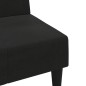 Divano Letto a 2 Posti con Poggiapiedi Nero in Microfibra Divano Letto a 2 Posti con Poggiapiedi Nero in Microfibra