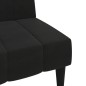 Divano Letto a 2 Posti con Poggiapiedi Nero in Microfibra Divano Letto a 2 Posti con Poggiapiedi Nero in Microfibra