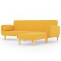 Divano Letto a 2 Posti con Pouf e Due Cuscini Giallo in Tessuto Divano Letto a 2 Posti con Pouf e Due Cuscini Giallo in Tessuto