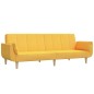 Divano Letto a 2 Posti con Pouf e Due Cuscini Giallo in Tessuto Divano Letto a 2 Posti con Pouf e Due Cuscini Giallo in Tessuto