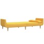 Divano Letto a 2 Posti con Pouf e Due Cuscini Giallo in Tessuto Divano Letto a 2 Posti con Pouf e Due Cuscini Giallo in Tessuto