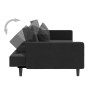 Divano Letto a 2 Posti con 2 Cuscini e Pouf Nero in Velluto Divano Letto a 2 Posti con 2 Cuscini e Pouf Nero in Velluto