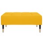 Divano Letto a 2 Posti con Pouf e Due Cuscini Giallo in Velluto Divano Letto a 2 Posti con Pouf e Due Cuscini Giallo in Velluto