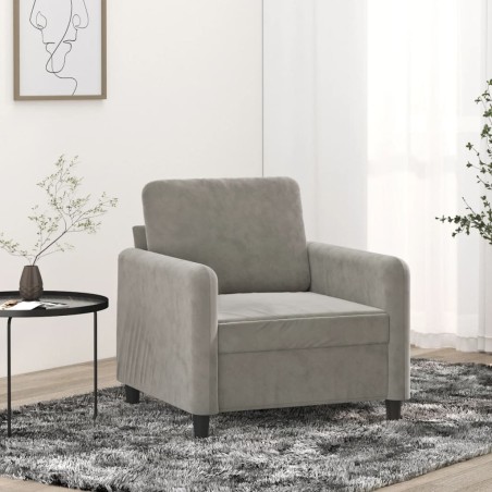 Poltrona Grigio Chiaro 60 cm Velluto