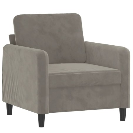 Poltrona Grigio Chiaro 60 cm Velluto