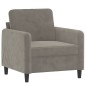 Poltrona Grigio Chiaro 60 cm Velluto Poltrona Grigio Chiaro 60 cm Velluto