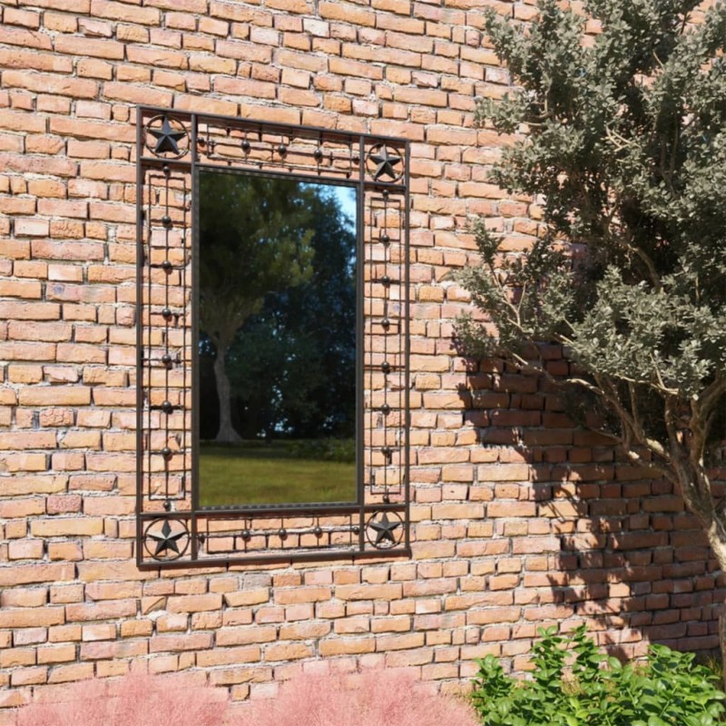 vidaXL Specchio da Parete per Giardino Rettangolare 50x80 cm Nero vidaXL Specchio da Parete per Giardino Rettangolare 50x80 cm Nero