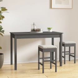 Tavolo da Pranzo Grigio 110x55x75 cm in Legno Massello di Pino