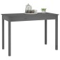 Tavolo da Pranzo Grigio 110x55x75 cm in Legno Massello di Pino