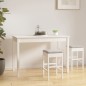 Tavolo da Pranzo Bianco 110x55x75 cm in Legno Massello di Pino Tavolo da Pranzo Bianco 110x55x75 cm in Legno Massello di Pino