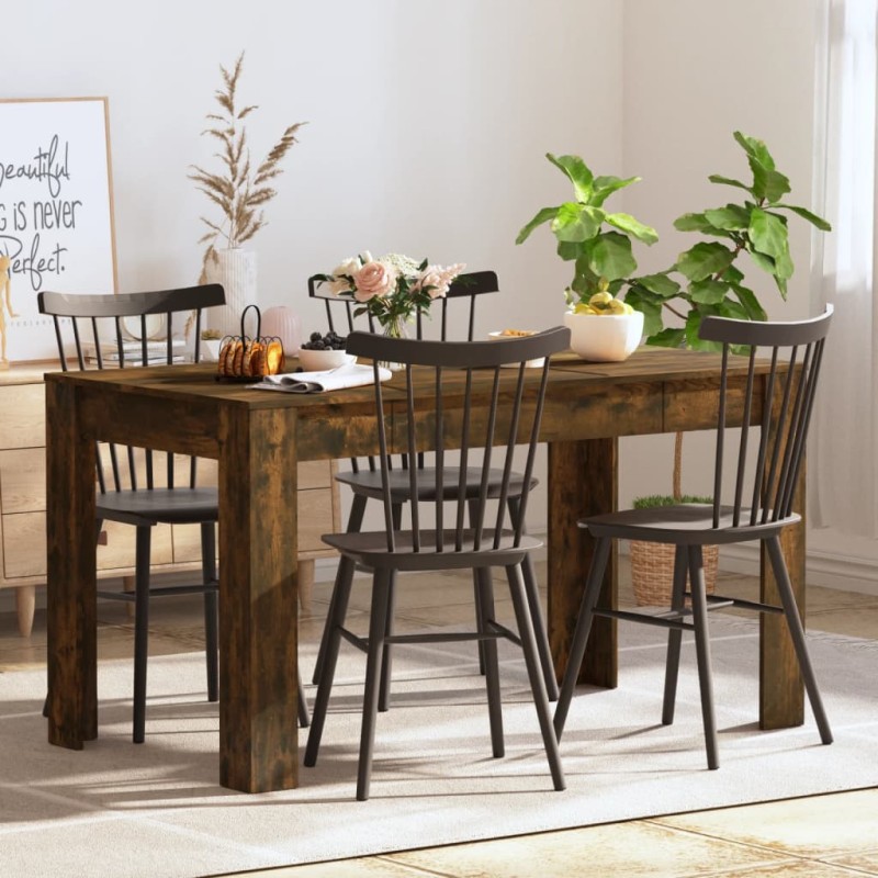 Tavolo da Pranzo Rovere Fumo 140x74,5x76 cm Legno Multistrato Tavolo da Pranzo Rovere Fumo 140x74,5x76 cm Legno Multistrato