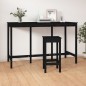 Tavolo da Bar Nero 180x80x110 cm in Legno Massello di Pino Tavolo da Bar Nero 180x80x110 cm in Legno Massello di Pino