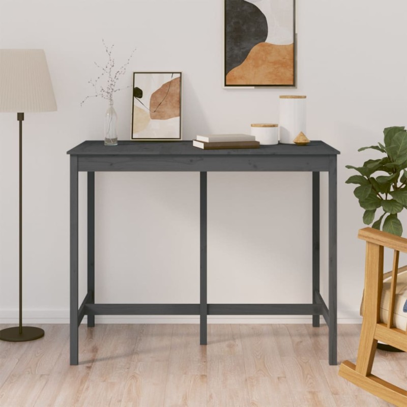 Tavolo da Bar Grigio 140x80x110 cm in Legno Massello di Pino Tavolo da Bar Grigio 140x80x110 cm in Legno Massello di Pino