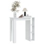 Tavolino da Bar con Ripiani Bianco Lucido 102x50x103,5 cm Tavolino da Bar con Ripiani Bianco Lucido 102x50x103,5 cm