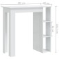 Tavolino da Bar con Ripiani Bianco Lucido 102x50x103,5 cm Tavolino da Bar con Ripiani Bianco Lucido 102x50x103,5 cm