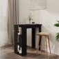 Tavolino da Bar con Ripiani Nero 102x50x103,5cm in Truciolato Tavolino da Bar con Ripiani Nero 102x50x103,5cm in Truciolato