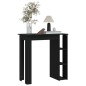 Tavolino da Bar con Ripiani Nero 102x50x103,5cm in Truciolato Tavolino da Bar con Ripiani Nero 102x50x103,5cm in Truciolato