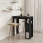 Tavolino da Bar con Ripiani Nero 102x50x103,5cm in Truciolato Tavolino da Bar con Ripiani Nero 102x50x103,5cm in Truciolato