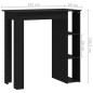 Tavolino da Bar con Ripiani Nero 102x50x103,5cm in Truciolato Tavolino da Bar con Ripiani Nero 102x50x103,5cm in Truciolato