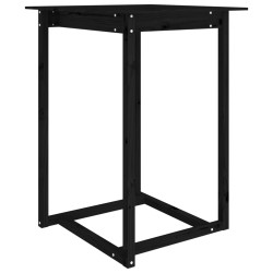 Tavolo da Bar Nero 80x80x110 cm in Legno Massello di Pino