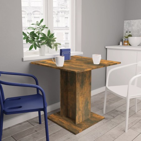 vidaXL Tavolo da Pranzo rovere fumo 80x80x75 cm Legno Multistrato