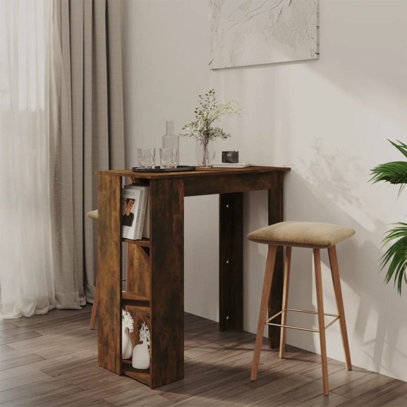 Tavolino da Bar con Ripiani Rovere Fumo 102x50x103,5 cm Tavolino da Bar con Ripiani Rovere Fumo 102x50x103,5 cm