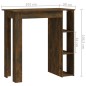 Tavolino da Bar con Ripiani Rovere Fumo 102x50x103,5 cm Tavolino da Bar con Ripiani Rovere Fumo 102x50x103,5 cm