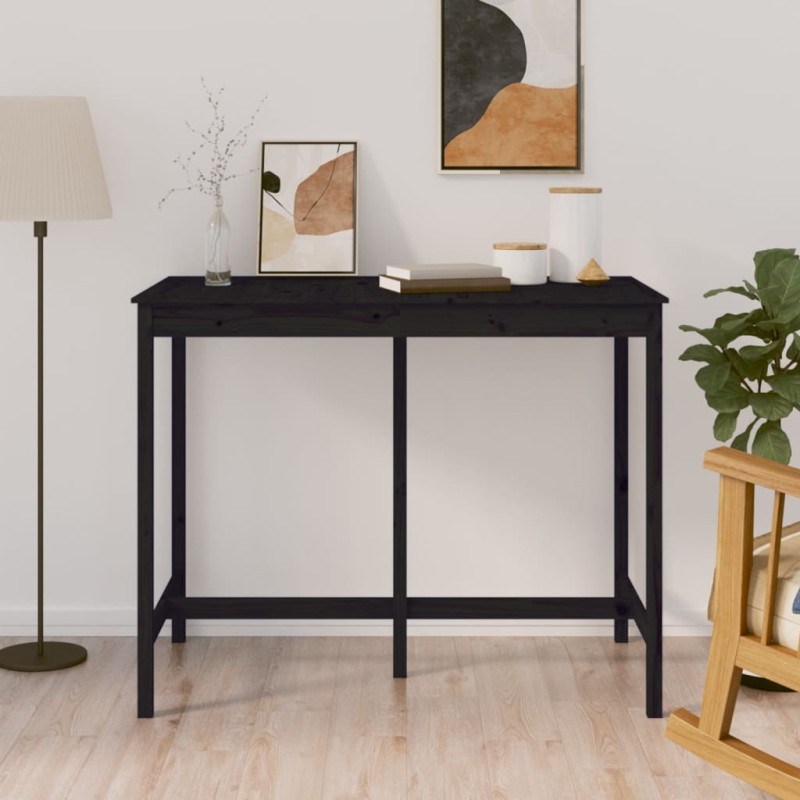 Tavolo da Bar Nero 140x80x110 cm in Legno Massello di Pino Tavolo da Bar Nero 140x80x110 cm in Legno Massello di Pino
