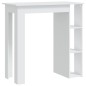 Tavolino da Bar con Ripiani Bianco 102x50x103,5cm in Truciolato Tavolino da Bar con Ripiani Bianco 102x50x103,5cm in Truciolato