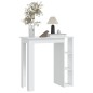 Tavolino da Bar con Ripiani Bianco 102x50x103,5cm in Truciolato Tavolino da Bar con Ripiani Bianco 102x50x103,5cm in Truciolato