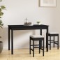 Tavolo da Pranzo Nero 110x55x75 cm in Legno Massello di Pino Tavolo da Pranzo Nero 110x55x75 cm in Legno Massello di Pino