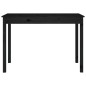 Tavolo da Pranzo Nero 110x55x75 cm in Legno Massello di Pino Tavolo da Pranzo Nero 110x55x75 cm in Legno Massello di Pino