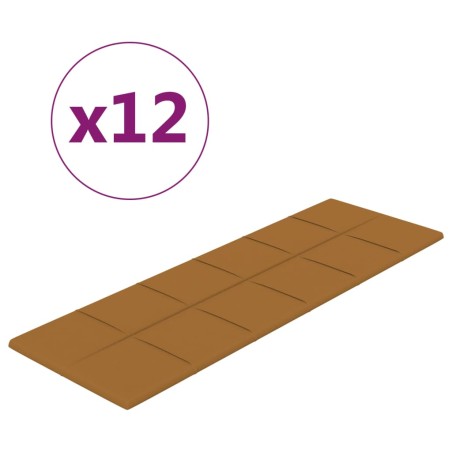 Pannelli Murali 12 pz Marroni 90x30 cm Velluto 3,24 m²