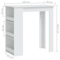 Tavolino da Bar con Mensole Bianco 102x50x103,5 cm Truciolato Tavolino da Bar con Mensole Bianco 102x50x103,5 cm Truciolato