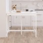 Tavolo da Bar Bianco 140x80x110 cm in Legno Massello di Pino Tavolo da Bar Bianco 140x80x110 cm in Legno Massello di Pino