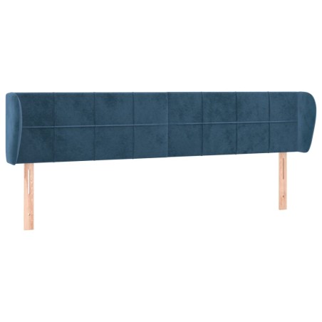 Testiera ad Orecchio Blu Scuro 183x23x78/88 cm in Velluto