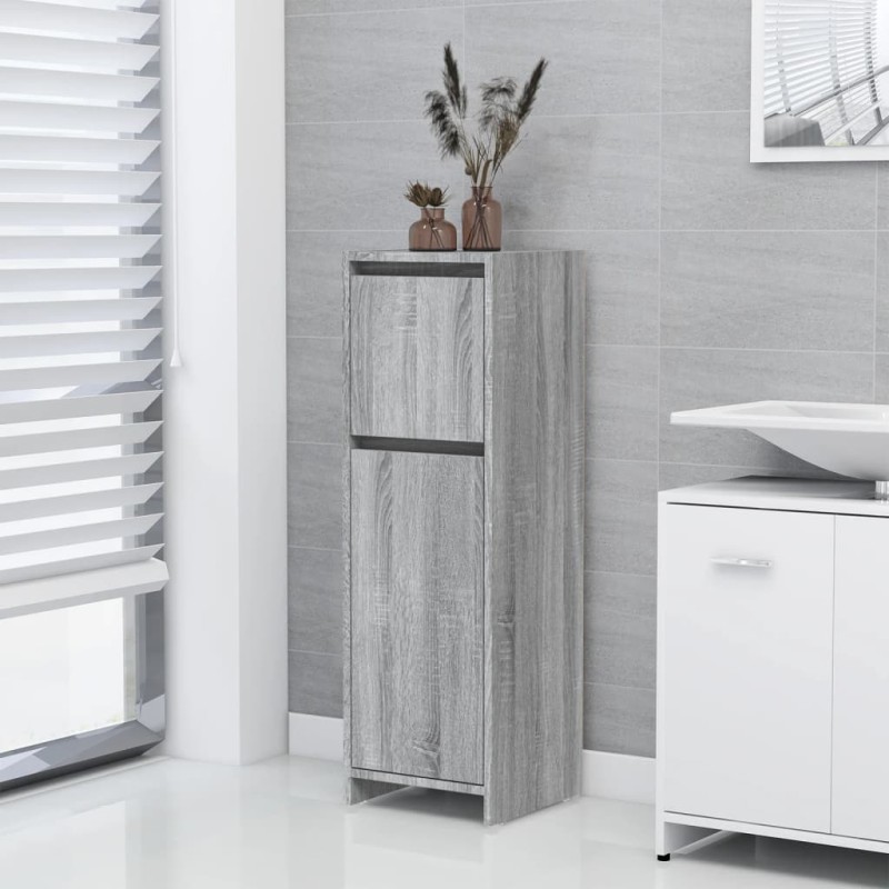 Armadietto Bagno Grigio Sonoma 30x30x95 cm in Legno Multistrato Armadietto Bagno Grigio Sonoma 30x30x95 cm in Legno Multistrato