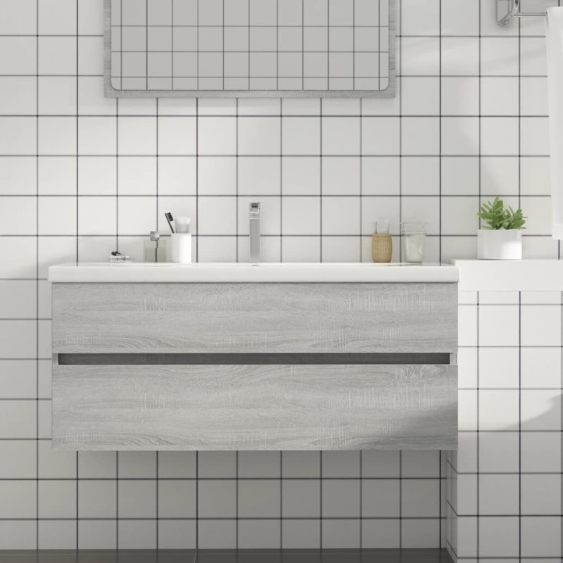 Mobile Lavabo Grigio Sonoma 100x38,5x45 cm in Legno Multistrato Mobile Lavabo Grigio Sonoma 100x38,5x45 cm in Legno Multistrato