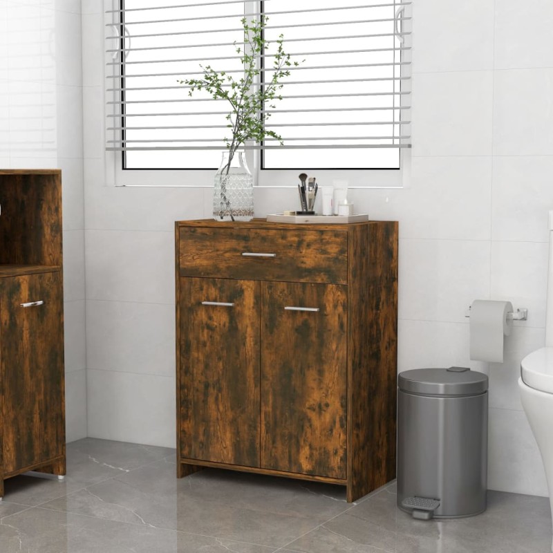 Armadietto Bagno Rovere Fumo 60x33x80 cm Legno Ingegnerizzato Armadietto Bagno Rovere Fumo 60x33x80 cm Legno Ingegnerizzato