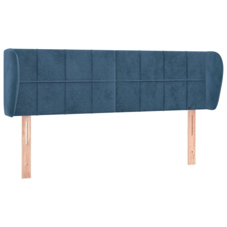 Testiera ad Orecchio Blu Scuro 147x23x78/88 cm in Velluto