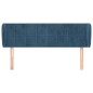 Testiera ad Orecchio Blu Scuro 147x23x78/88 cm in Velluto
