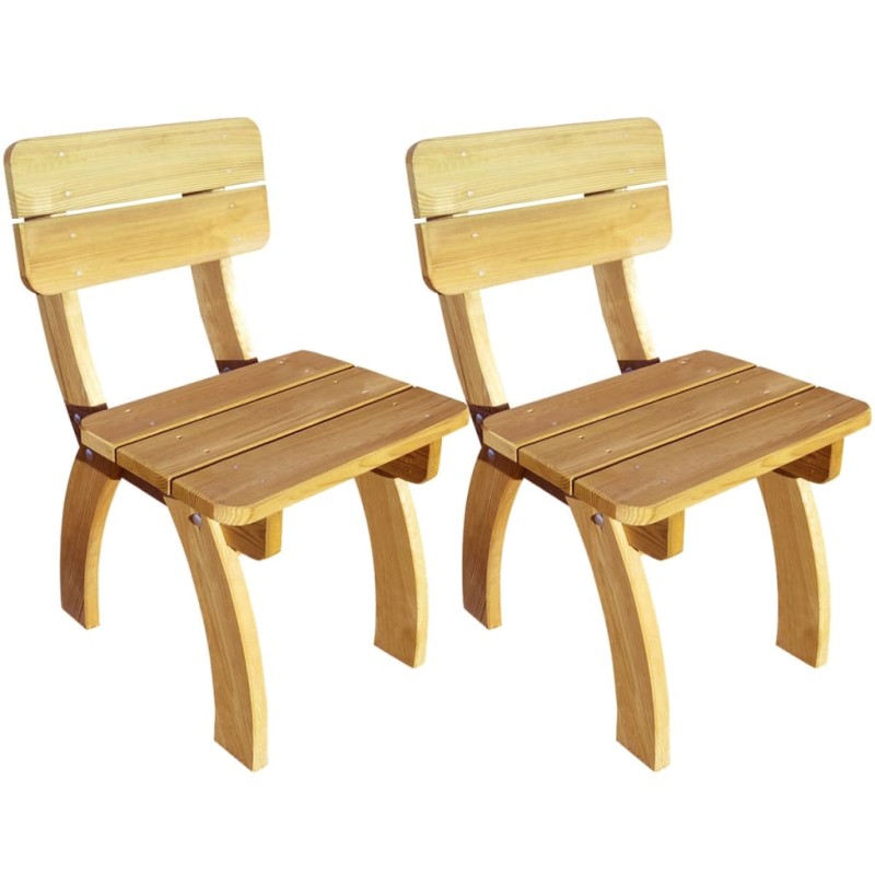Sedie da Giardino 2 pz in Legno di Pino Impregnato Sedie da Giardino 2 pz in Legno di Pino Impregnato