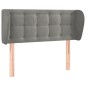 Testiera ad Orecchio Grigio Chiaro 93x23x78/88 cm in Velluto