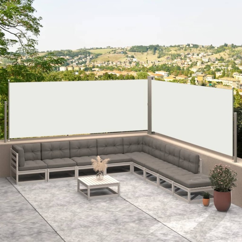 Tenda da Sole Laterale Retrattile Crema 117x600 cm Tenda da Sole Laterale Retrattile Crema 117x600 cm