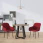 Sedie da Pranzo 2 pz Rosso Vino in Velluto Sedie da Pranzo 2 pz Rosso Vino in Velluto