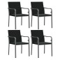 Set Pranzo da Giardino 5pz con Cuscini in Polyrattan e Acciaio