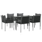 vidaXL Set Pranzo da Giardino 7 pz con Cuscini in Polyrattan e Acciaio vidaXL Set Pranzo da Giardino 7 pz con Cuscini in Polyrattan e Acciaio