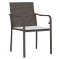 Set Pranzo da Giardino 7 pz con Cuscini in Polyrattan e Acciaio Set Pranzo da Giardino 7 pz con Cuscini in Polyrattan e Acciaio